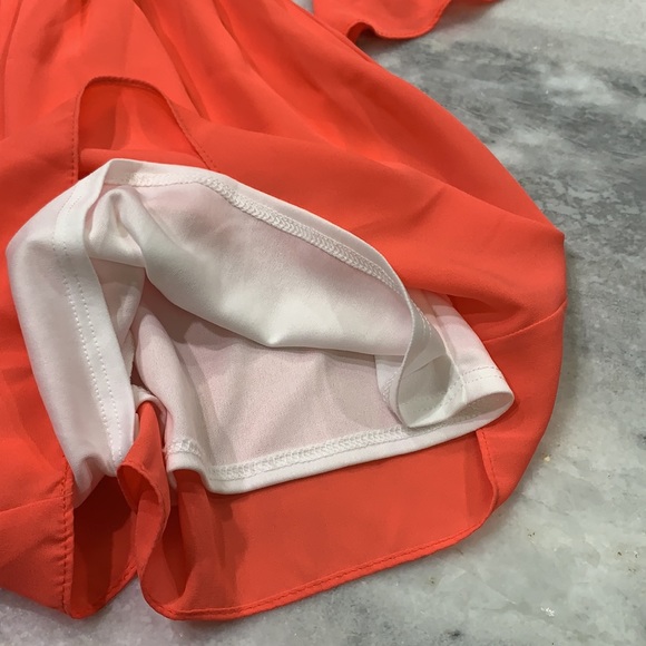 Carole Christian Orange Off Shoulder Romper Shorts - Picture 6 of 6